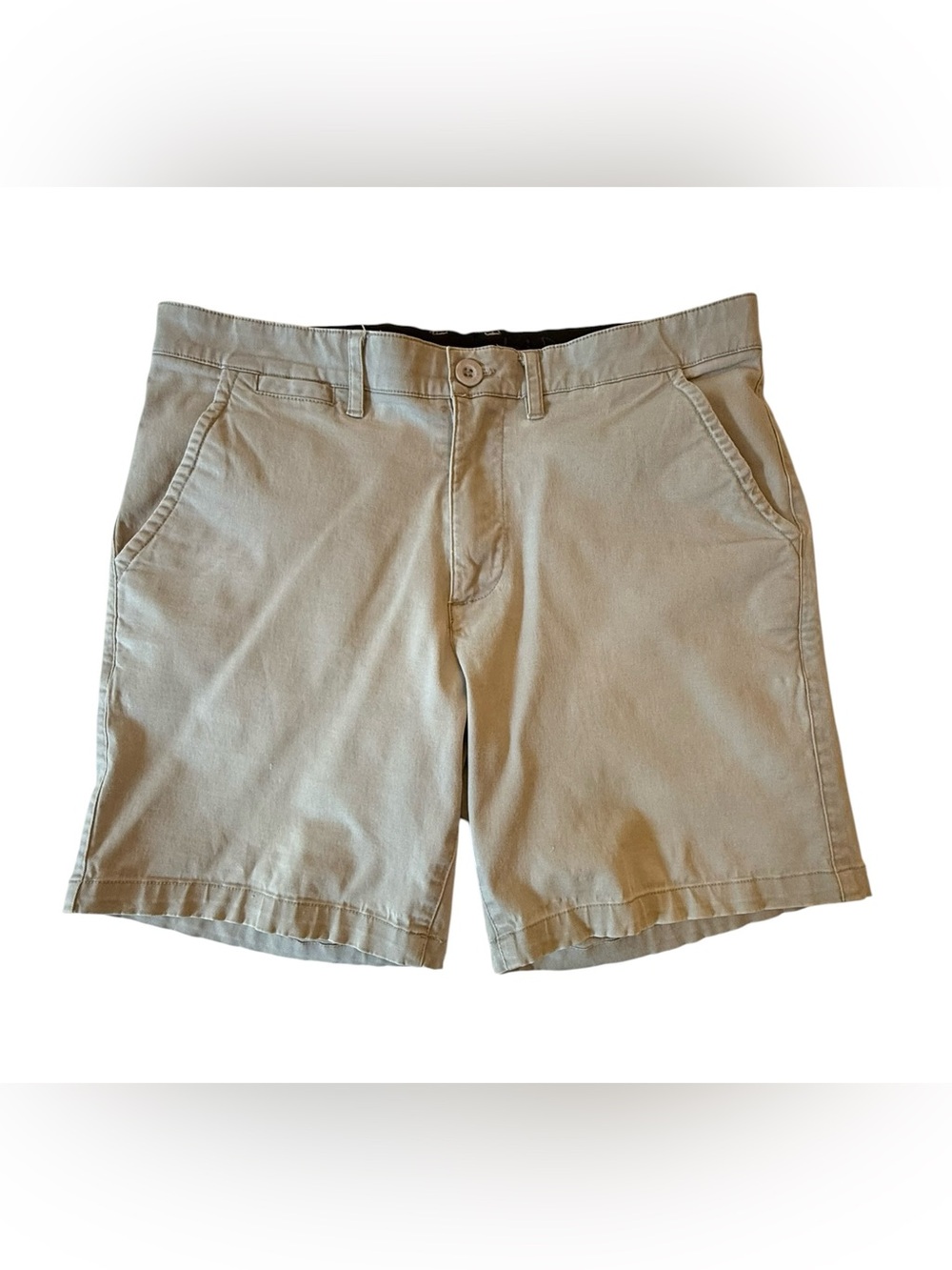 Eubi Men's Flat Front All Day Casual Shorts - Light Gray Medium Five Pockets